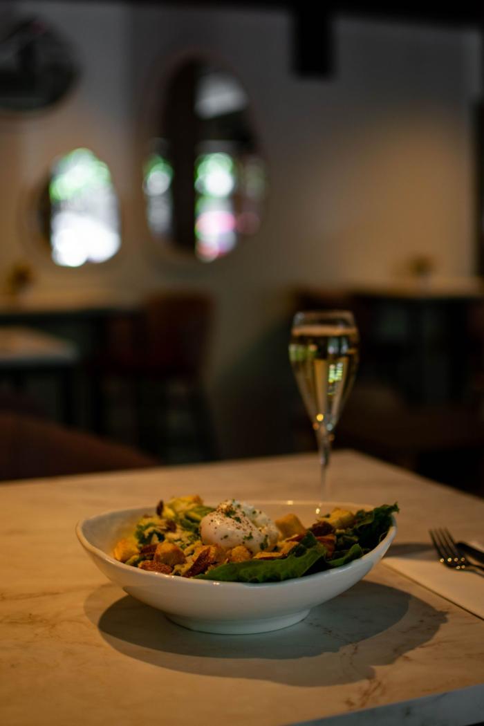 Salade met champagne